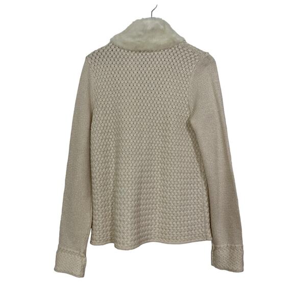 Jones New York Womens Long Sleeve Cream Wool Blend Cardigan Sweater SIze Medium - Picture 5 of 9